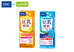 DHC豆乳飲料（マンゴーコラーゲン、ヨーグルト風味ファイバー）2種計16本セット　トーラク株式会社